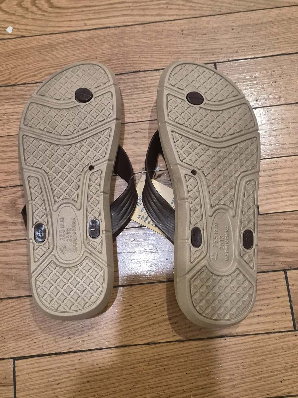 Sports Brown and Beige Men's Flip Flops